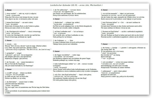 Lexikalischer Kalender 1