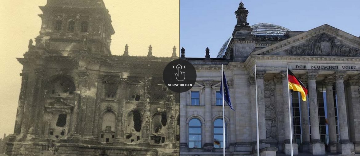 Berlin w roku 1945 i 2015 - seria zdjęć