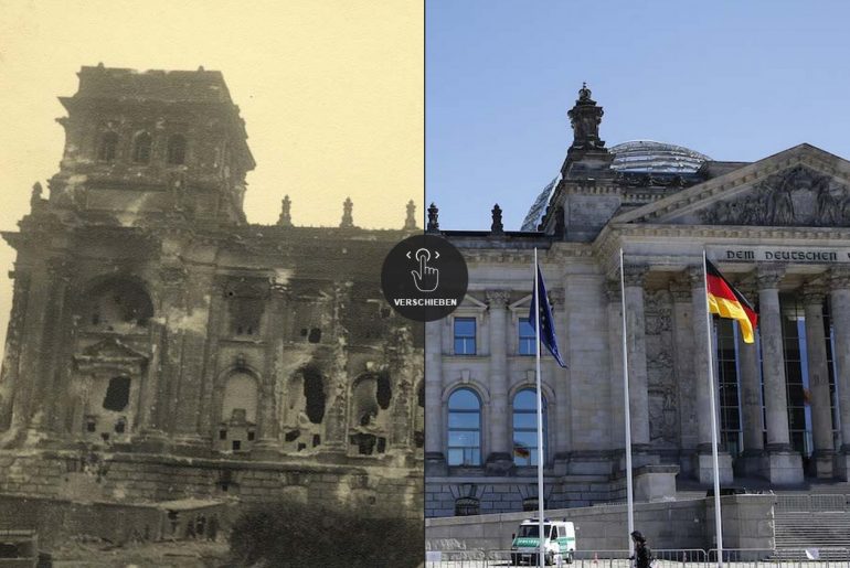 Berlin w roku 1945 i 2015 - seria zdjęć
